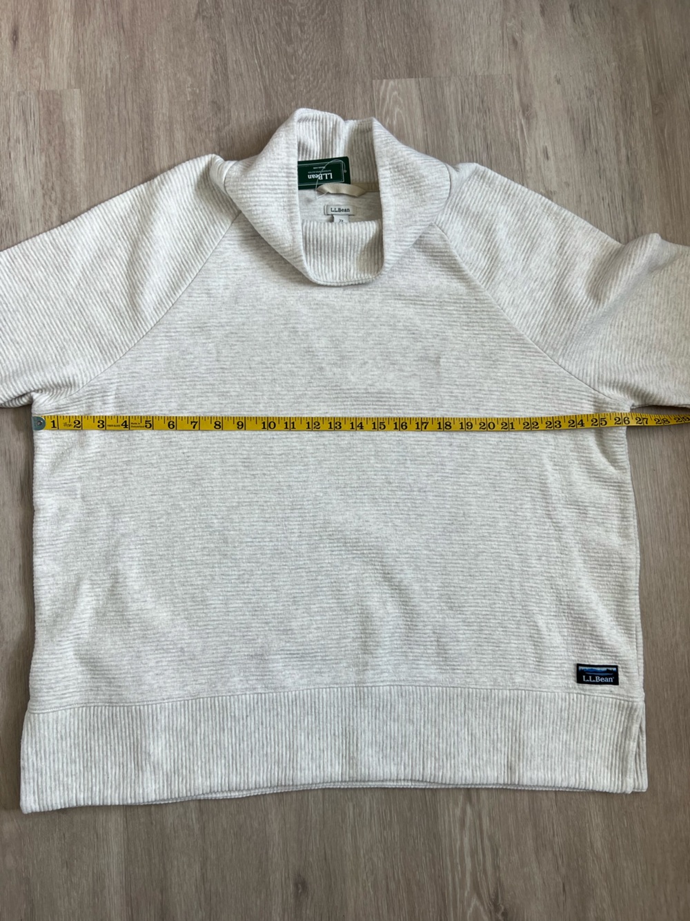 L.L. Bean NWT Lakewashed Double-Knit Funnelneck 3X Oatmeal Heather - Picture 4 of 7